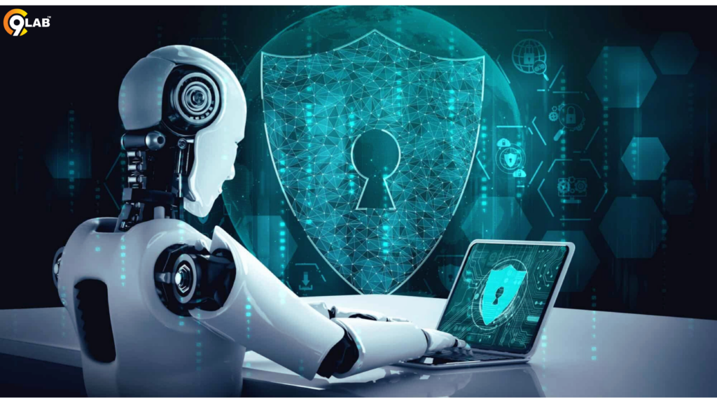 AI robot using advanced technology for cybersecurity threat detection | AI in Cybersecurity