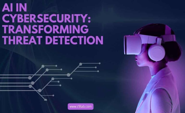 Woman using virtual reality and AI technology for cybersecurity threat detection | AI in Cybersecurity